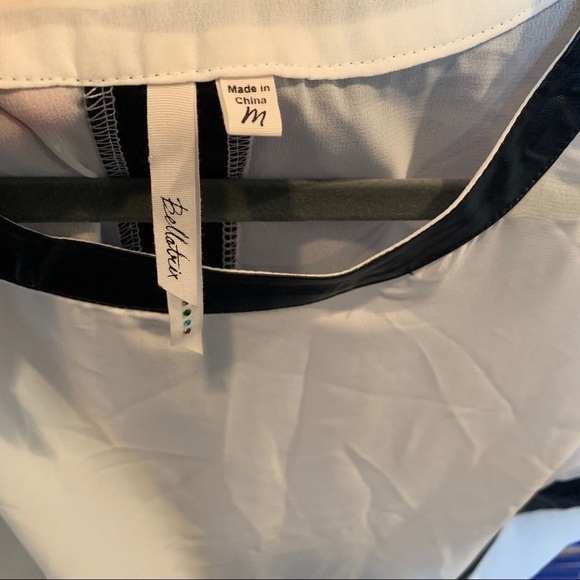 Bellatrix Sleeveless Top White Black Sheer Medium - Picture 3 of 5